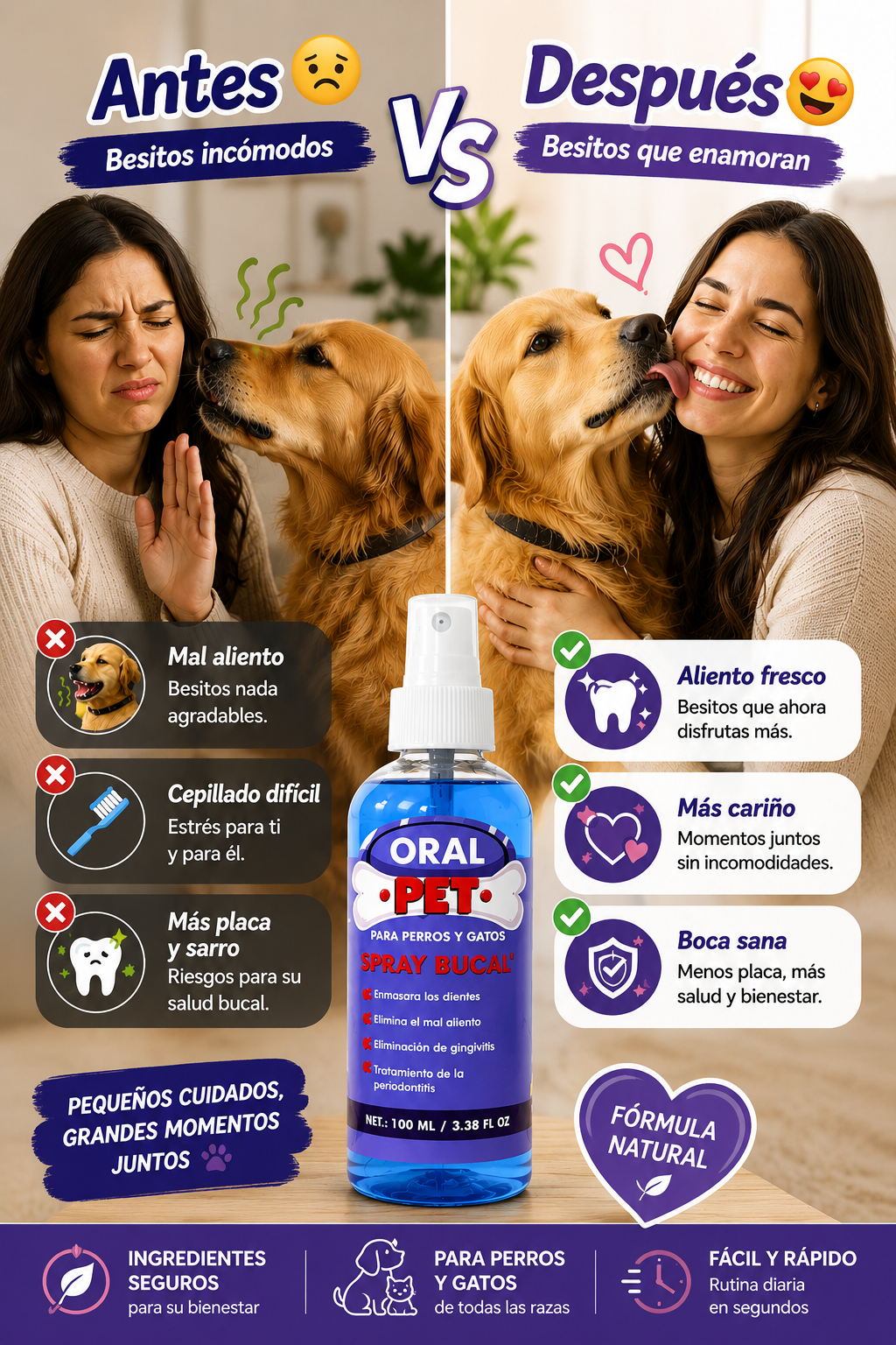 OralPet Spray Bucal Mascotas | Aliento Fresco y Cuidado Dental