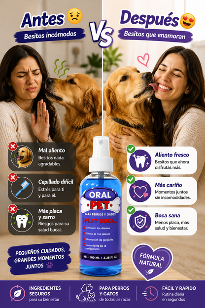 OralPet Spray Bucal Mascotas | Aliento Fresco y Cuidado Dental