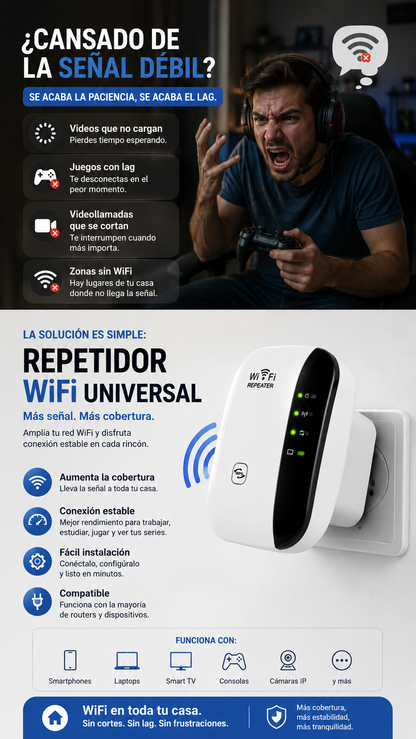 Repetidor WiFi 300 Mbps | Amplificador de Señal