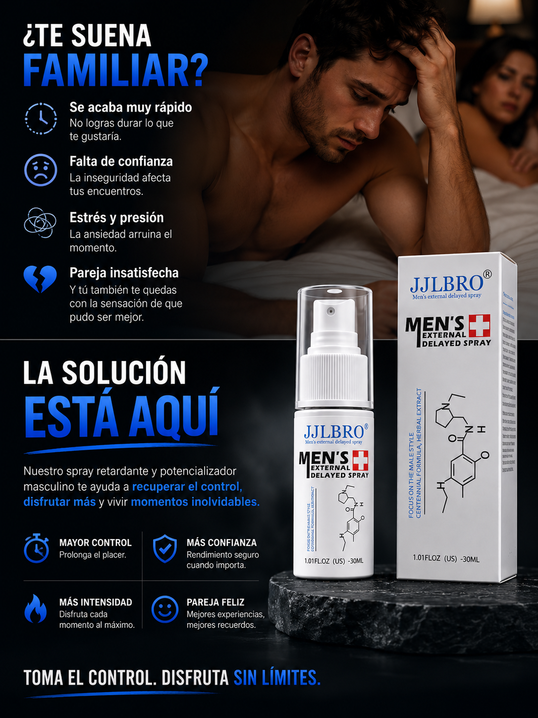Spray Retardante Premium para Hombres — Mayor Control y Confianza